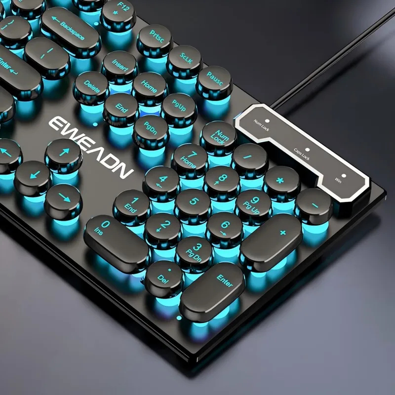 Gaming Keyboard Mouse Wireless - Retro Punk Mechanical Feel Keyboard Mouse