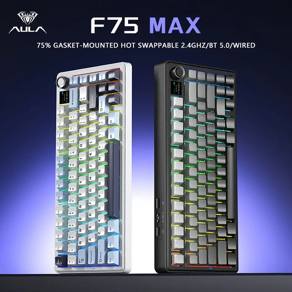 Gaming Keyboard Hot Swappable - AULA F75MAX Mechanical Gaming Keyboard with