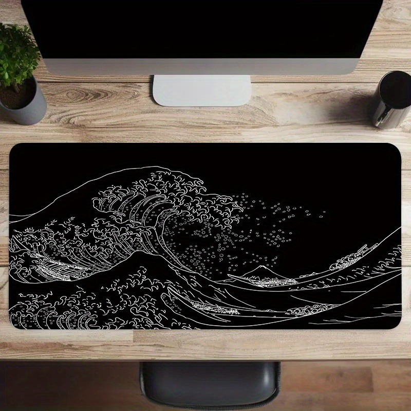 Black White The Great Wave Gam - Gaming Keyboard Typewriter recension och pris