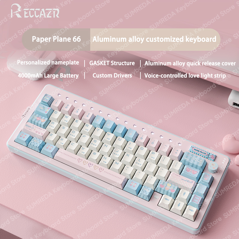 RECCAZR R66 Paper Plane66 Mech - Gaming Keyboard Hot Swappable recension och pris
