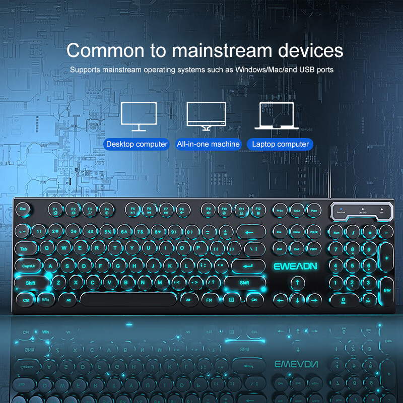 EWEADN Typewriter Gaming Keybo - Gaming Keyboard Typewriter recension och pris