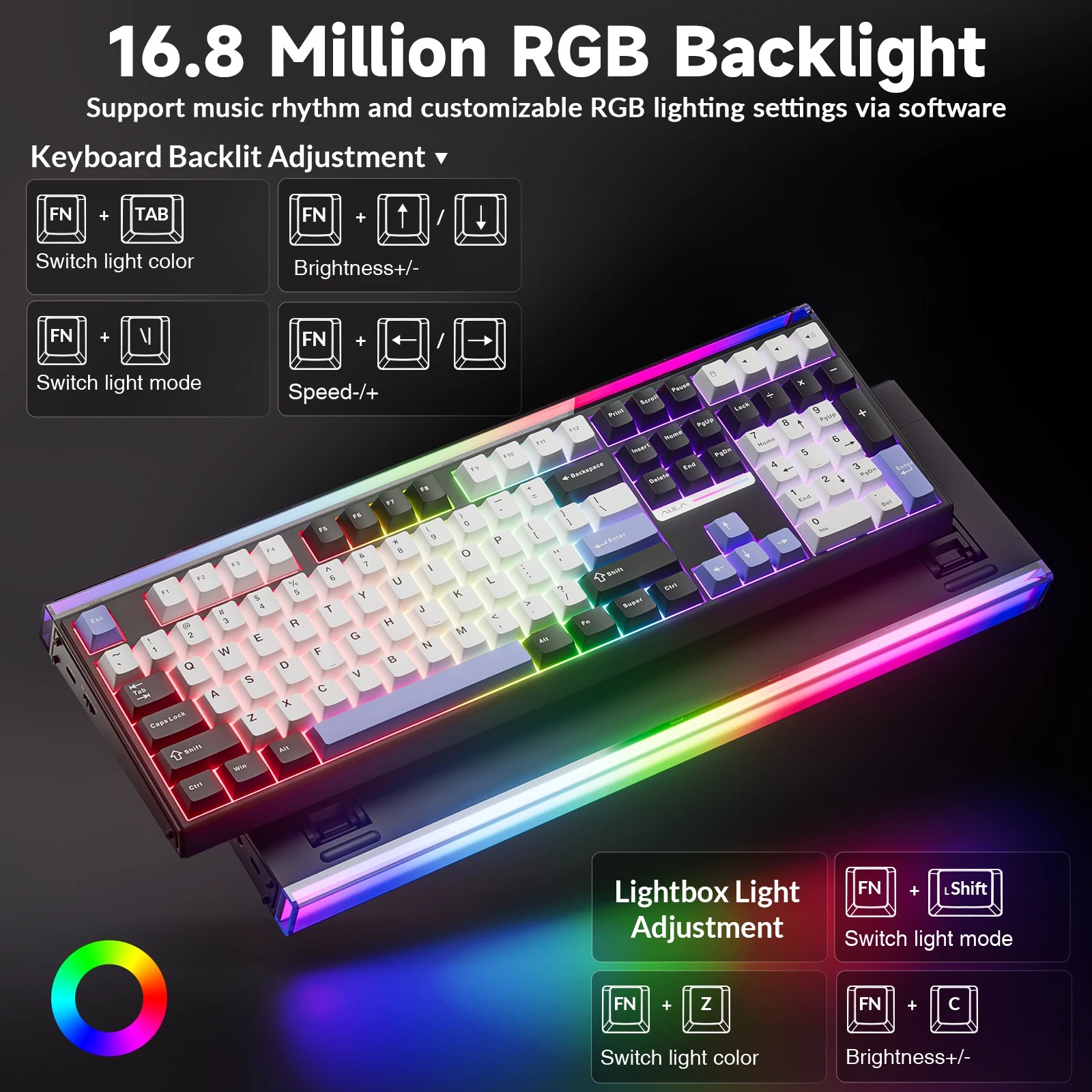 AULA H108 Tri‑Mode Mechanical  - Gaming Keyboard Hot Swappable recension och pris