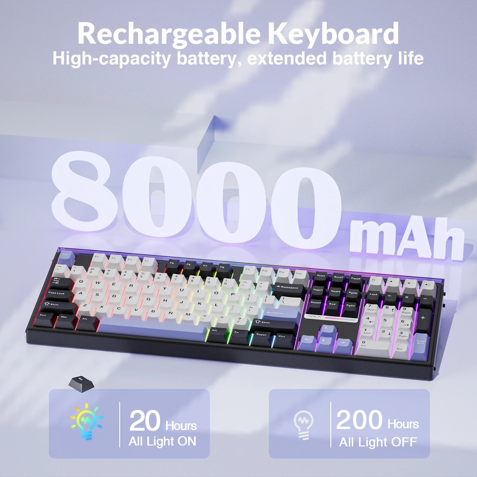 AULA H108 Tri‑Mode Mechanical  - Gaming Keyboard Hot Swappable recension och pris