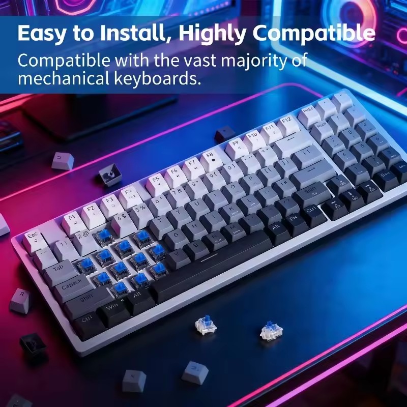 10/30Pcs 3Pin Replacement Mech - Gaming Keyboard Blue recension och pris