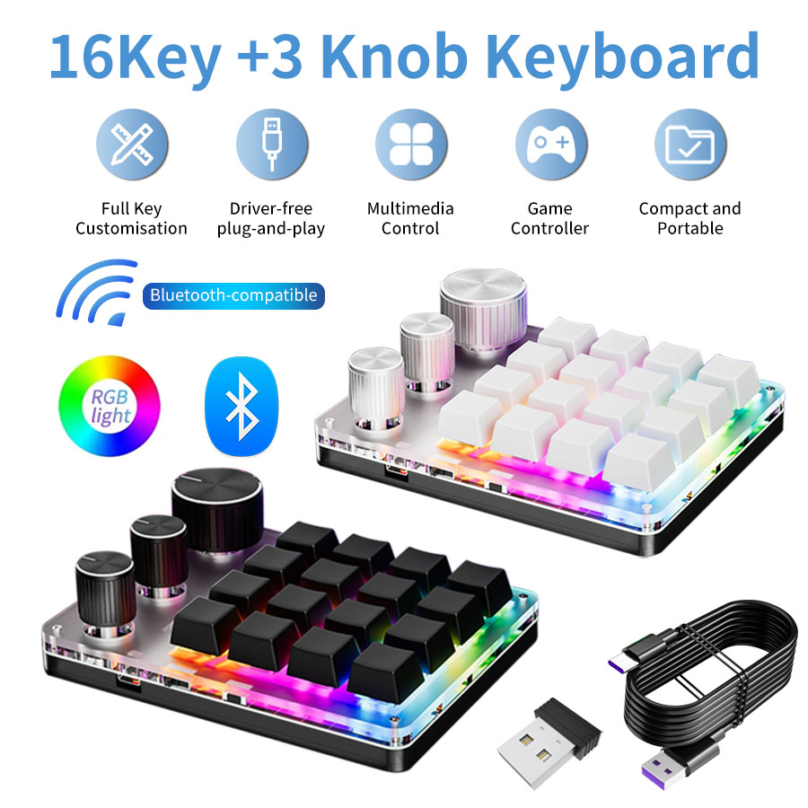 RGB Wireless Bluetooth 3Modes  - Gaming Keyboard Mini Mechanical recension och pris